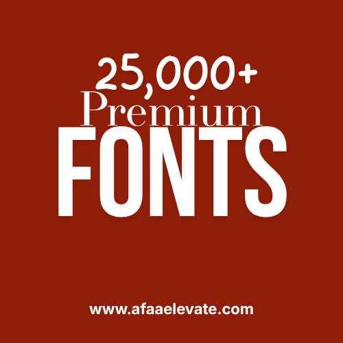 25,000+ Fonts-Premium Bundle -By Afaa Elevate